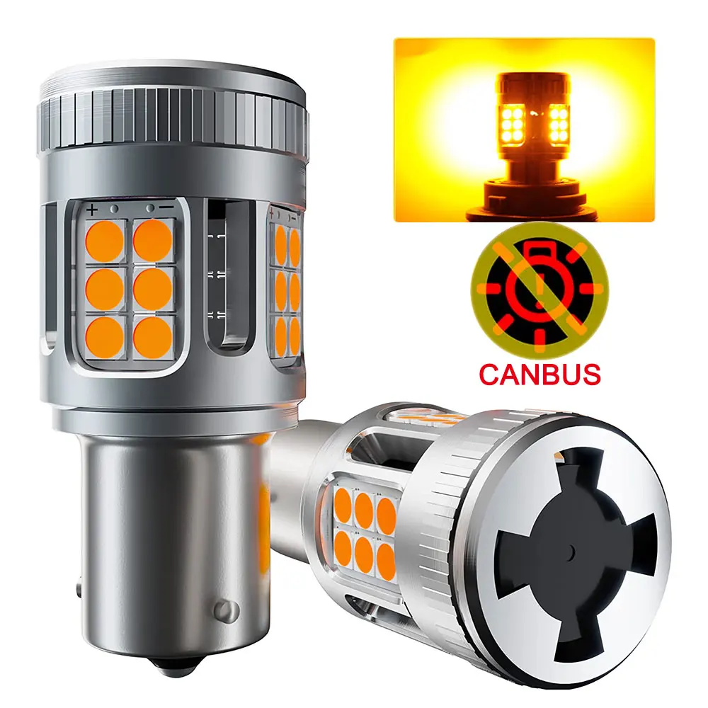 

BAU15S PY21W 7507 LED Bulbs,Built in Canbus Error Free No Hyper Flash with 24LED-3030 Chip For Car Turn Signal Light,Amber