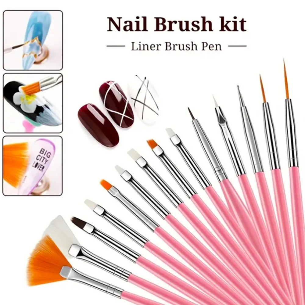 Nail Art Tool Set-22pcs Nail Brushes,Dotting Tools Resin Palette,Professional Manicure Kit for Acrylic/Gel Nails DIY Supplies. - 3