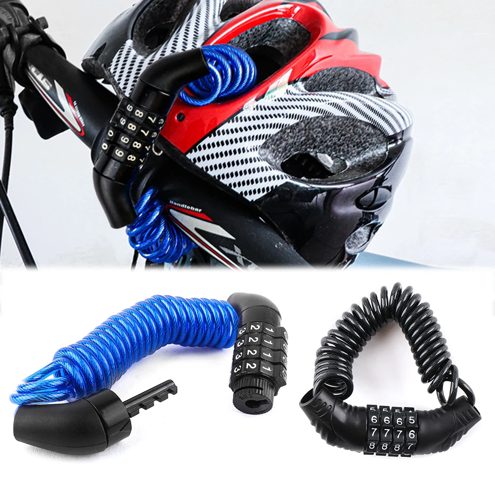 

Motorcycle Helmet Lock with Password,Bicycle Helmet Lock,Combination Small Mini Portable Wire Cable Lock 4 Digit Password