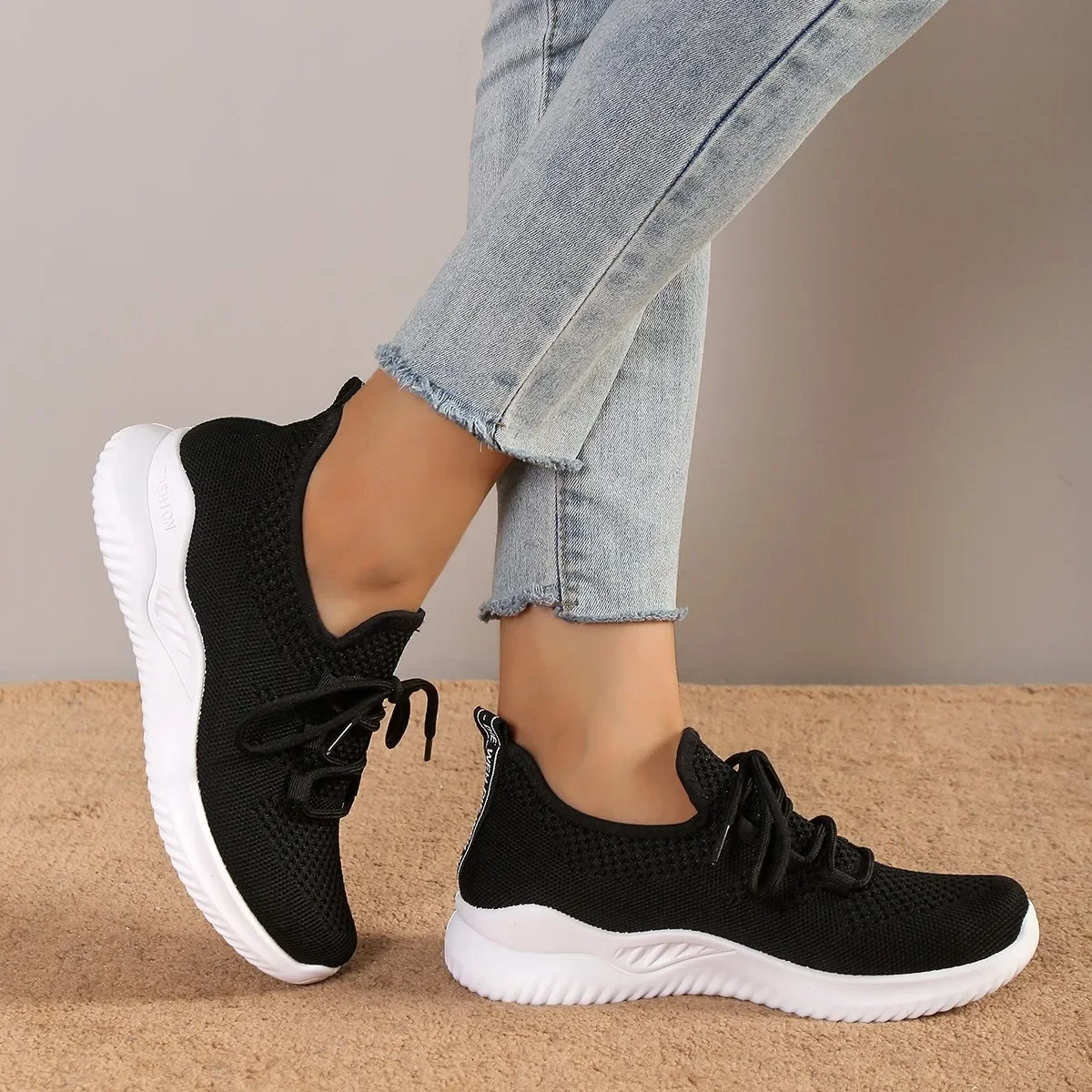 Ladies Shoes Brand Mesh Women's Vulcanize Shoes Autumn Breathable Fashion Women Sneakers Solid Sneakers Women Women Running Shoes Platform Sneakers
