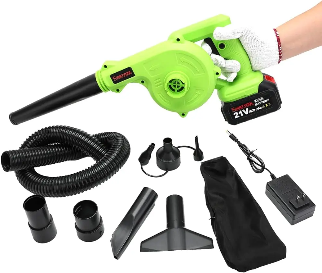 

Cordless Leaf Blower 2-in-1 Portable 21V Lithium Battery 110V Multifunctional Blower for Blowing Leaf Clearing Dust &Small Trash