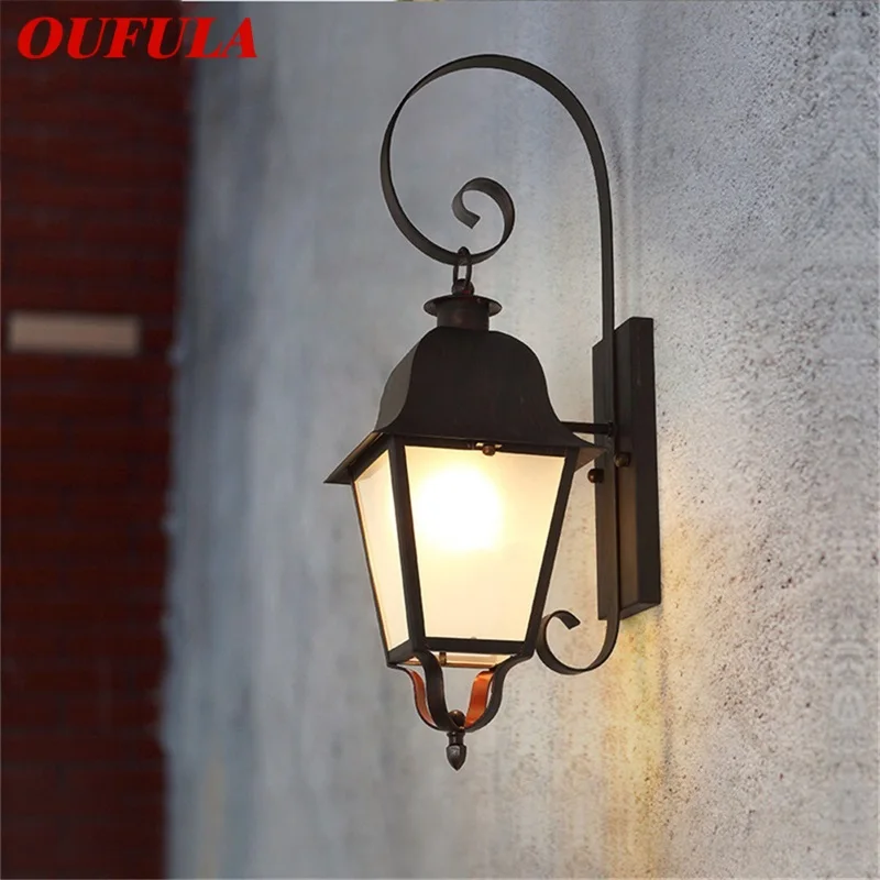 

OUFULA Outdoor Wall Sconces Lamp Fixture Classical LED Light Waterproof Decorative For Home Porch Villa