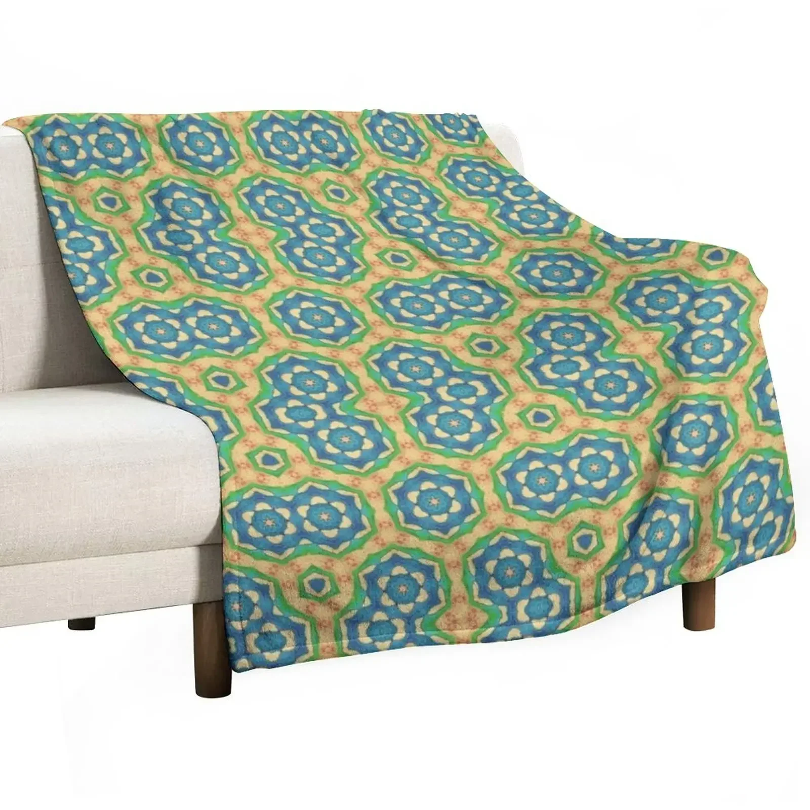 

New Summer cabana middle eastern tile Throw Blanket Picnic Flannel Single wednesday Blankets