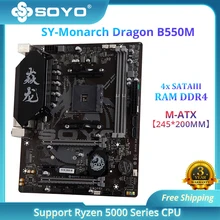 SOYO Monarch Drachen B550M Gaming Motherboard USB 3,1 M.2 Nvme Sata3 Unterstützt R5 3600 CPU (AM4 buchse APU und AMD R5 5th Gen CPU)