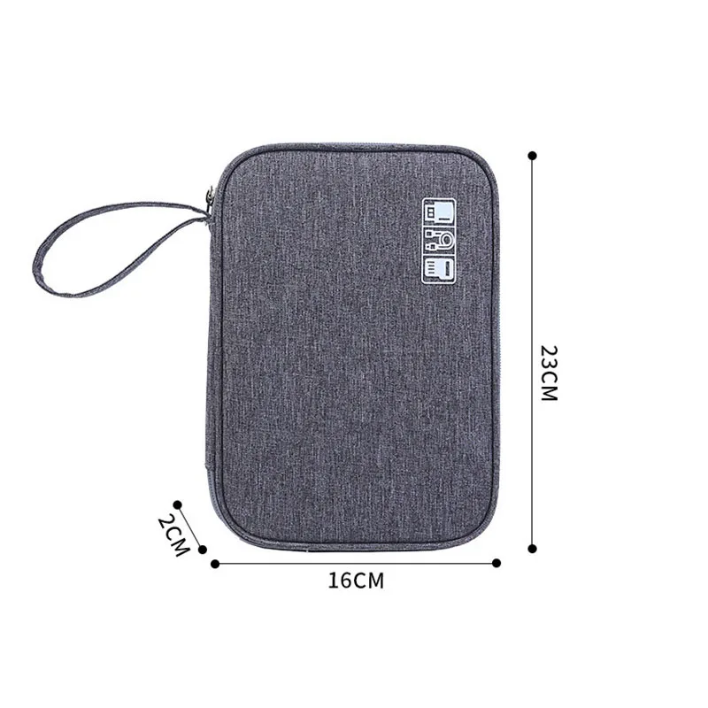 Compact Travel Tech Organizer - Multi-Pocket Storage Bag for Cables, Chargers & Memory Cards