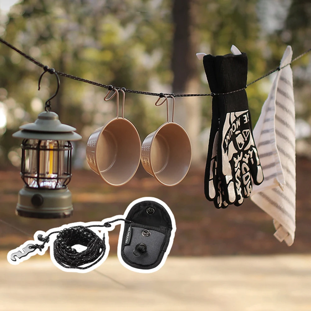 Portable Travel Stretchy Clothesline Cord for Camping and Outdoor Use