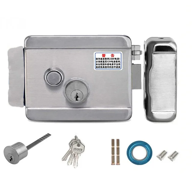 AnjielaSmart Stainless Steel Electronic Control Lock Electric Gate Door Lock support Video Doorphone Intercom System 2