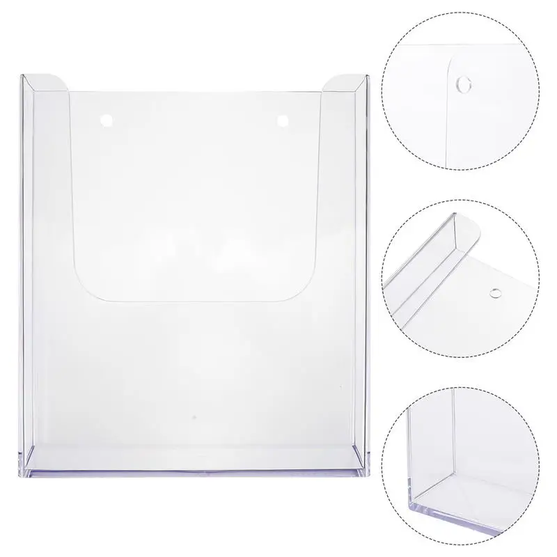 1PC A4 Hanging Acrylic Sign Holder Wall File Organizer Wall Magazine Holder Acrylic Sign Box Pamphlet For