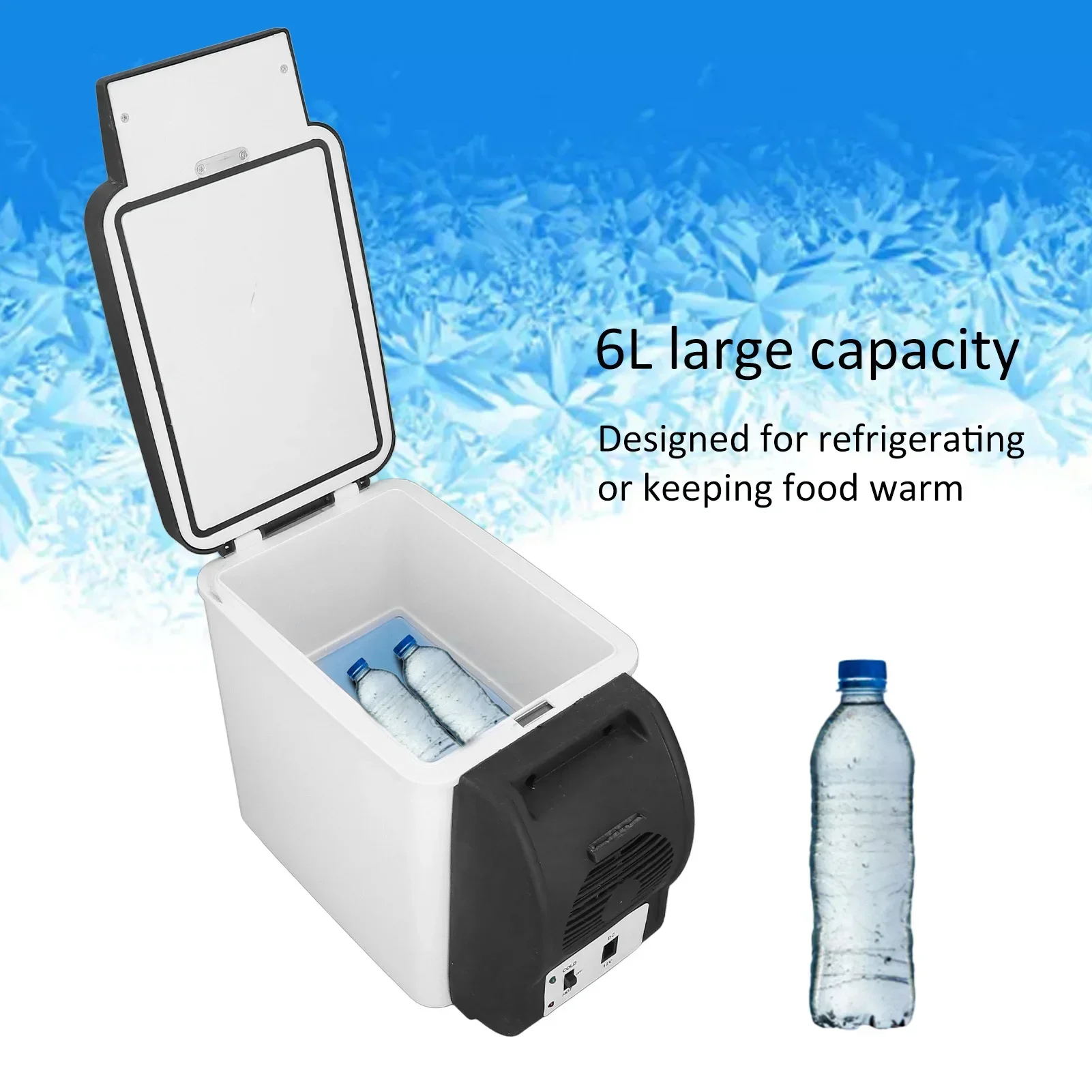 6L 12V Electric Car Refrigerator Mini Freezer Car Freezer Cooler and Warmer Electric Fridge Portable Icebox Travel Refrigerator