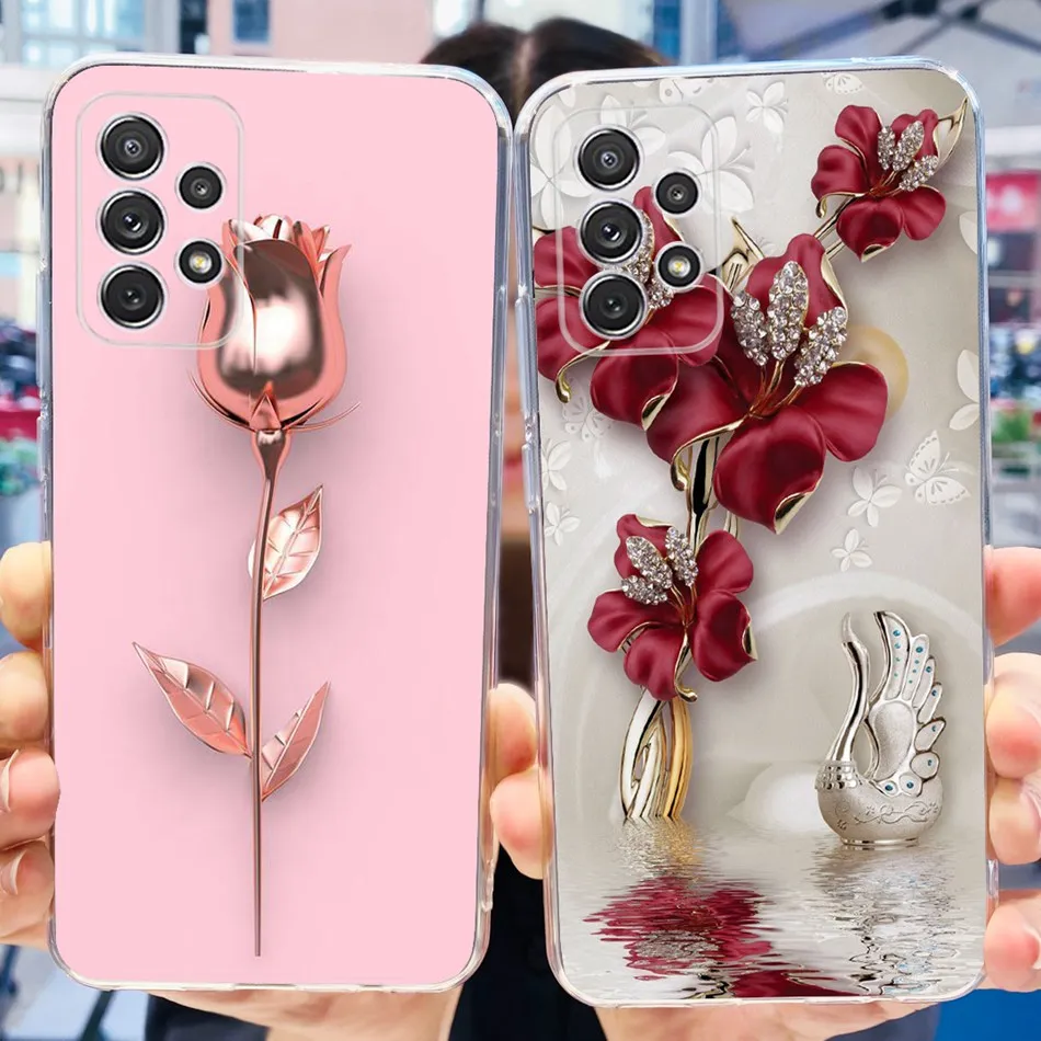 Per Samsung Galaxy A52 Custodia Samsung A52S 5G Elegante Stampa Morbida Cover Posteriore In Silicone Tpu Per Samsung A52 4G 5G A 52 52S