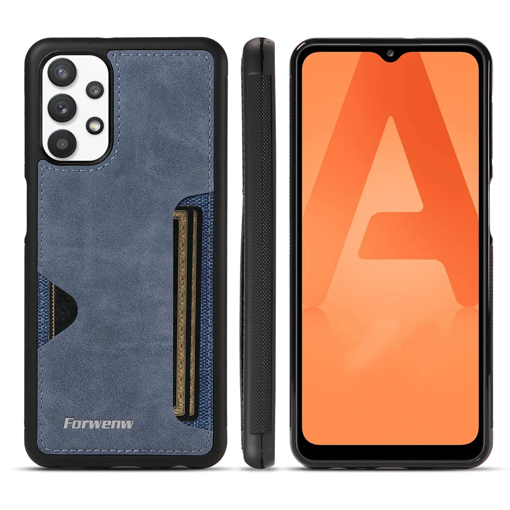 

Forwenw Card Holder Retra Leather Case for Galaxy A12 A13 A14 A22 A23 A25 A32 A33 A34 A51 A51 A52 A53 A54 A71 A72 A73 Slim Case