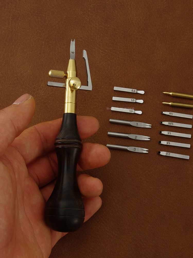 Adjustable Multi-functional Leather Edge Trencher DIY Handmade Leather Products Marking Dig Slot Trimming Edge Processing