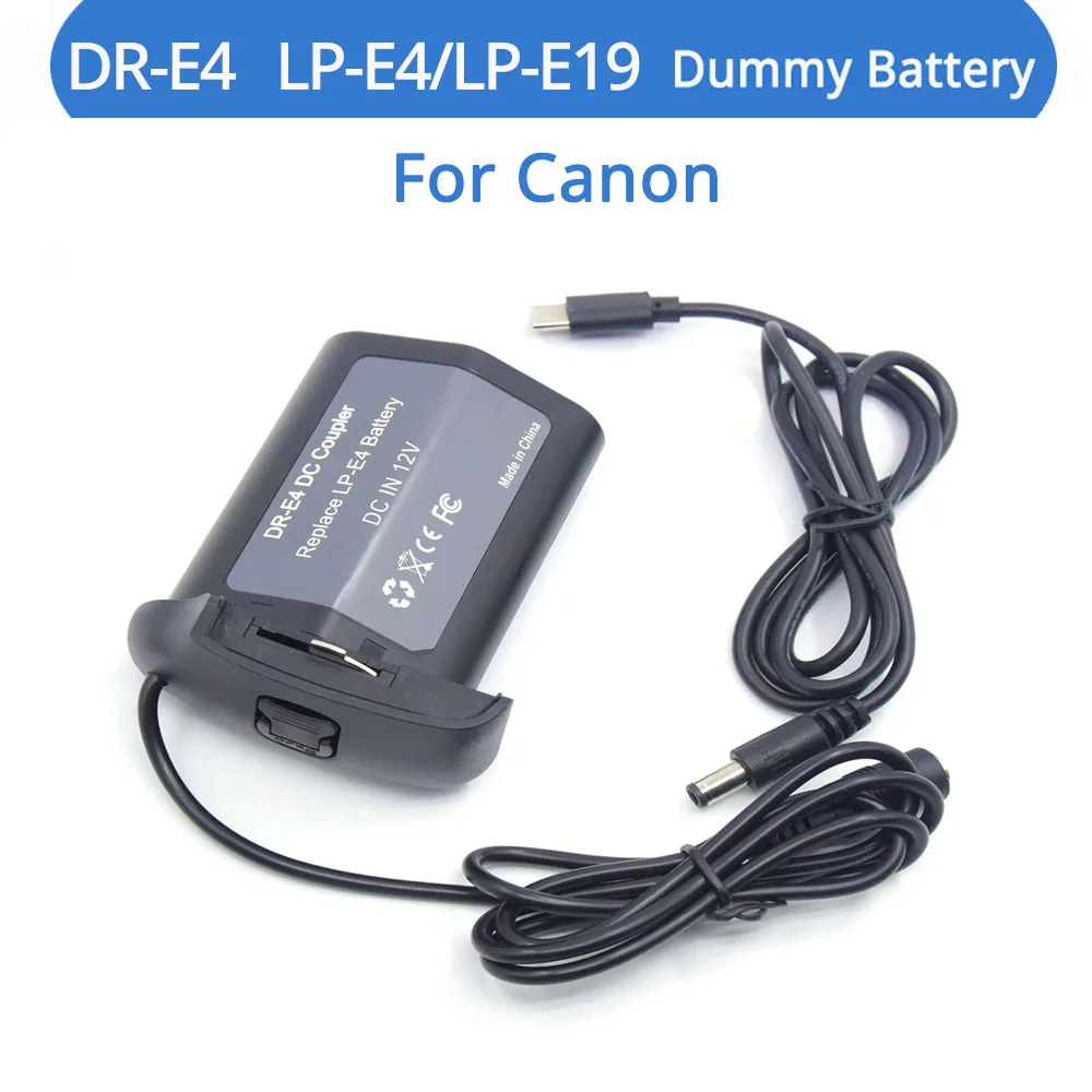 Power Bank Usb Tipo C Cavo Dr-E4 Dc Accoppiatore Lp-E4/E19 Batteria Fittizia Per Canon Eos-1Dc 1Dx 1D-Mark Iii Iv Muslimate Camera