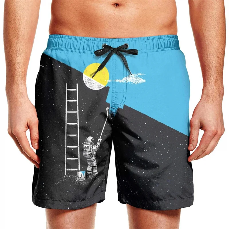 Colorful Rainbow 3D Print Beach Shorts Men Summer Swim Trunks Casual Quick Dry Surf Board Shorts Personality Street Short Pants 5