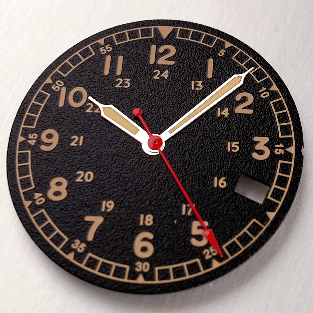 Textured Watch Dial in Black, White, and Peacock Blue - 29mm, No Logo, DIY Accessory Replacement