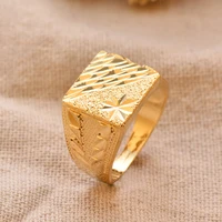 Dubai Middle Eastern Gold Color Rings For  Men Weddings Ring Engagements Flower and Gifts 3