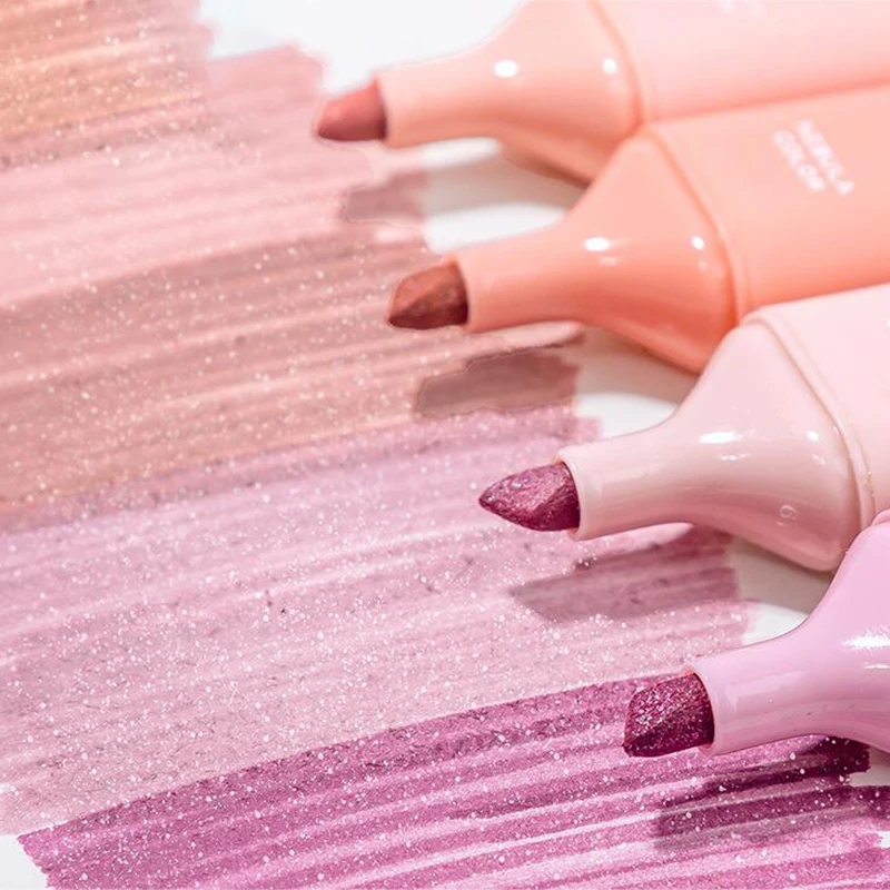 

1 Набор гибких блестящих маркеров, маркеры шириной линии и без пятен, маркеры для сверкающих заметок, дневник, Студенческая Канцелярия