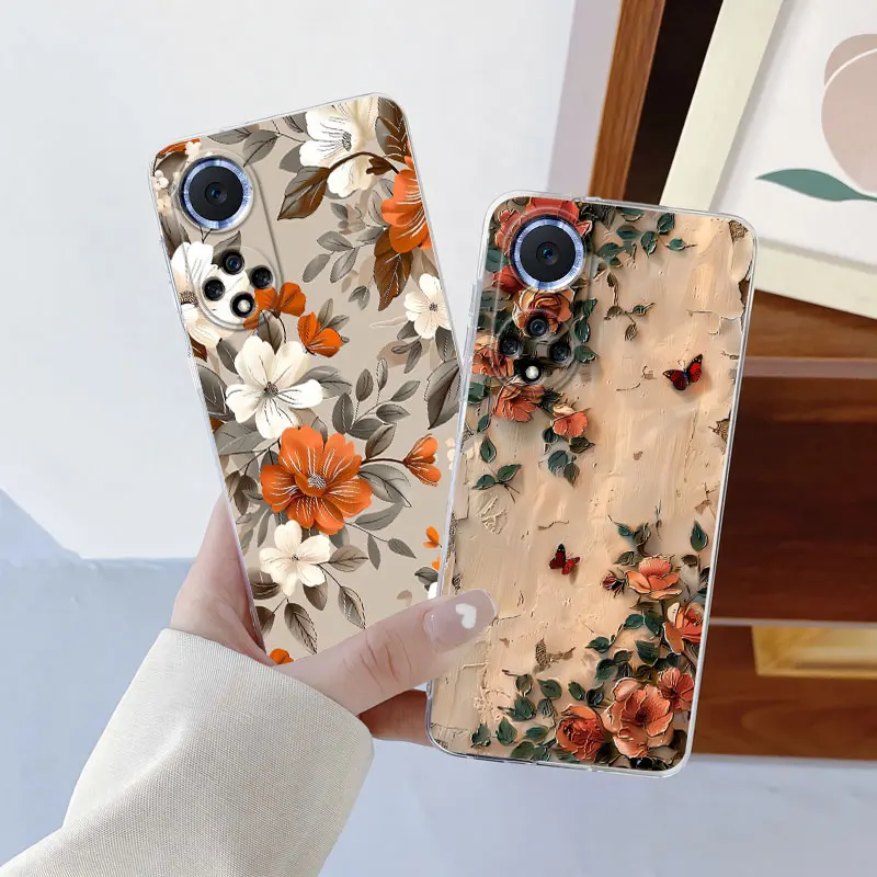 Luxurious Flower Clear Soft Silicone Protective Phone Case