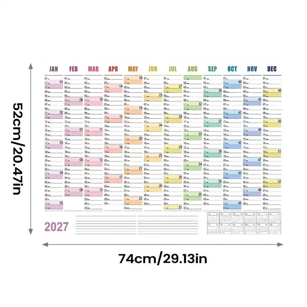 Large Wall Calendar - 12-Month Annual Planner with Double-Sided Thick Paper for Home, Office, or Dorm Scheduling