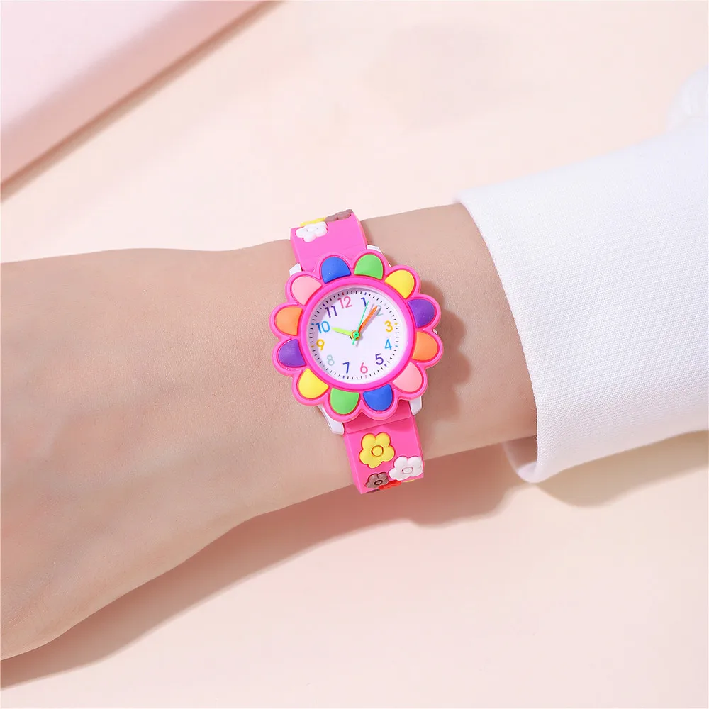Cute sweet colorful flower cartoon watch 6