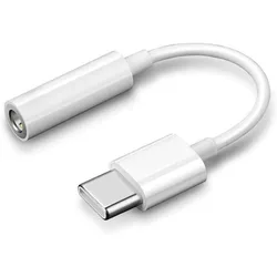 USB - C to 3.5mm Audio Adapter - Premium Headphone Connector (White)