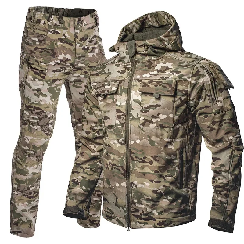 Soft Shell Beetle Waterproof Windproof Fleece Lined Hiking Jacket Set Autumn Winter Outdoor Sports Entertainment Gear hiking jackets,waterproof hiking jackets,waterproof jacket,waterproof coats,softshell jackets,softshell hoodie