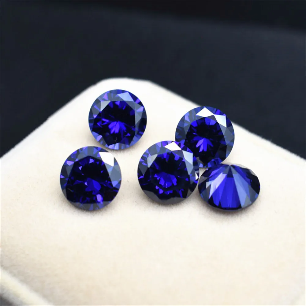 Pietre Preziose Sfaccettate Rotonde Di Tanzanite Di Alta Qualità Gemma Di Tanzanite Blu Taglio Brillante 3Mm-12Mm Di Diametro Tz008