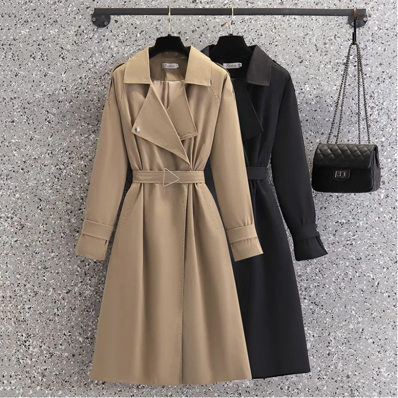 Mid Length Windbreaker Women's 2023 New Spring and Autumn Korean Version Slimming and Age Reducing Women's Jacket