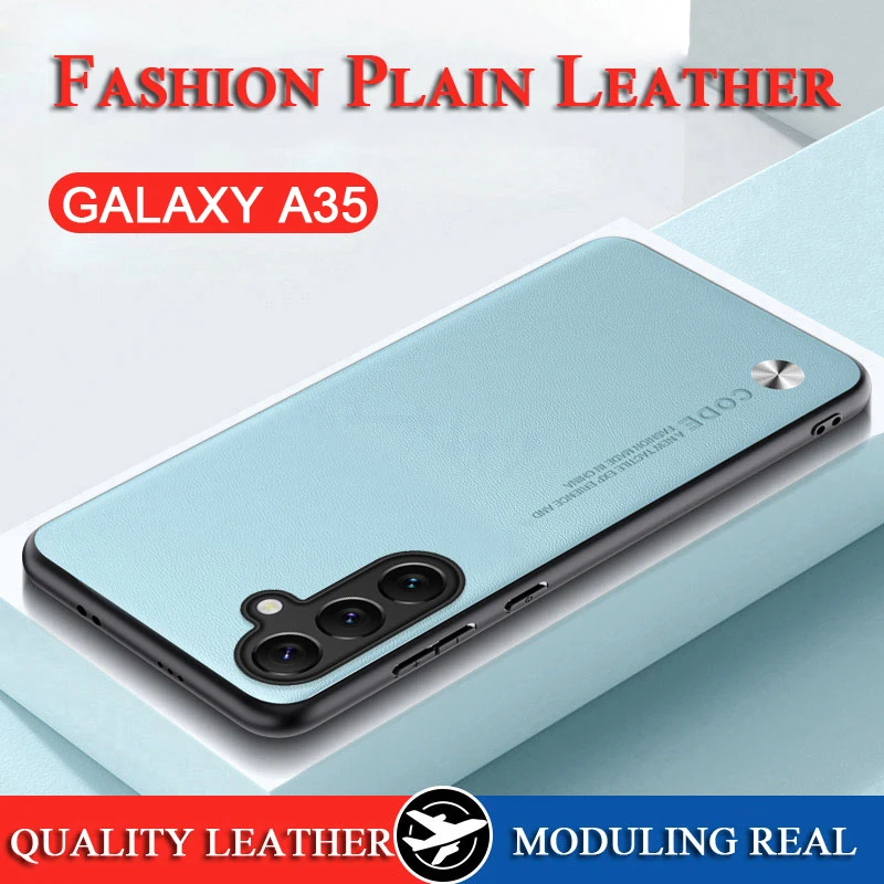 Per Samsung Galaxy A35 Custodia In Pelle Tinta Unita Cover Samsung Galaxy A35 Skin Soft Frame Camera Protect Fundas Per Galaxy A15 A55