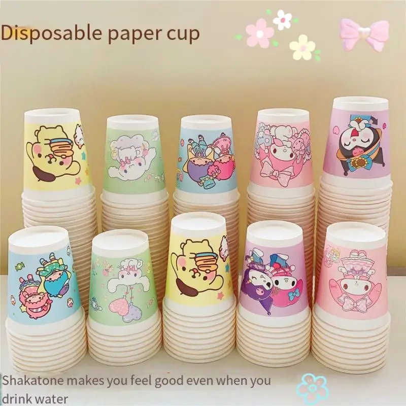 

Sanrios Kuromi одноразовый Бумажный стаканчик мультфильм Cinnamoroll домашняя утолщенная чайная чашка Милая моя мелодия аниме водяная чашка подарок для девочки