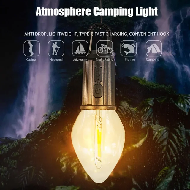 Lot De 2 Lampes Solaires Portables Pour Camping, Ampoules LED Lampes De Secours Lanternes De Jardin~p148121334