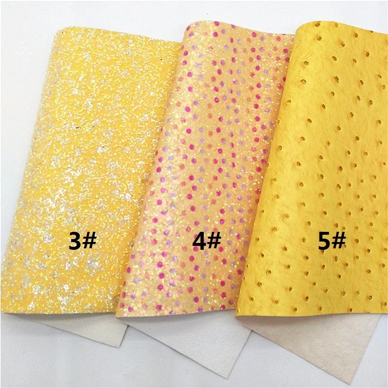 Rainbow Lace Glitter Leather Sheets Polka Dots Custom Glitter Faux Fabric Roses Printed Leather Ostrich Leather DIY 21x29CM Y244