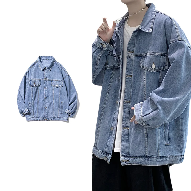 Men's Clothing Men's Denim Jacket Spring American Washed Loose Fitting Casual Jacket Fashion Trendy Versatile Handsome Male Coat