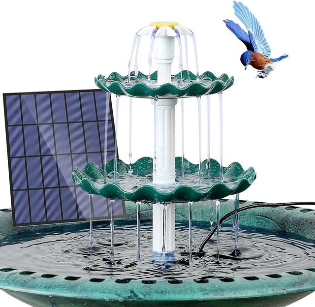 Fontaine solaire flottante avec lumière LED colorée, bain d'oiseaux,  panneau solaire 62, pompe à eau, décoration de jardin - AliExpress
