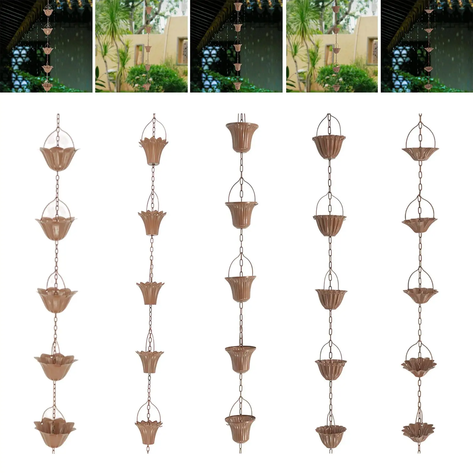 Metal Garden Rainwater Diverter Catcher Chains Rainwater Diverter Gutters Gutters Downspout Replacement Downspout Chain