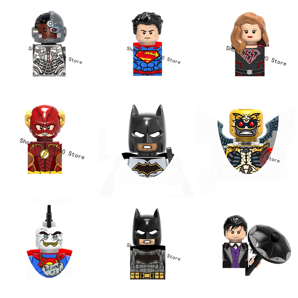 Batman Building Blocks Bizarro Supergirl Joker Bricks Toy Cyborg Assemble Superman Overgirl Action Figure Kid Christmas Gift kt1007 kt1009 kt1011 kt1020 dragon ball z building blocks mini anime cartoon action toy figure assemble bricks toys for kid gift