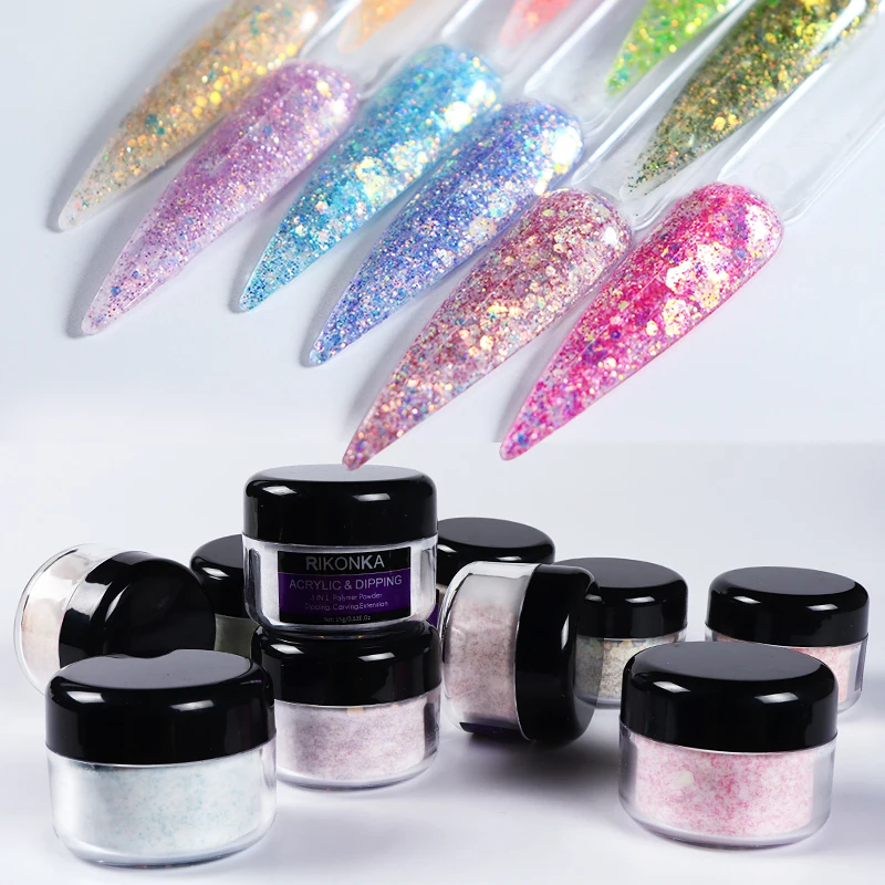 15g Glitter Acrylic Powder For Nails Extended Builder Sparkling
