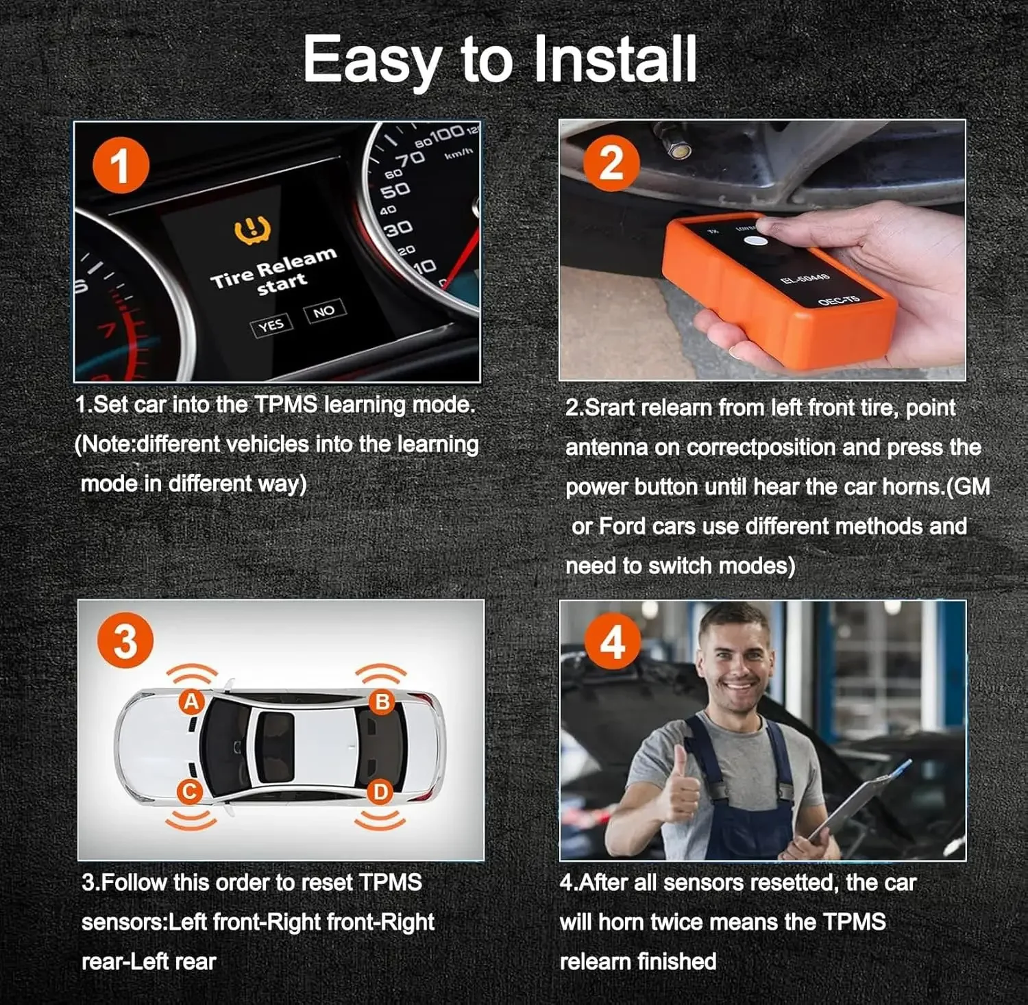 TPMS Relearn Tool EL-50448–Activate GM/Opel Sensors Without Scan Tool Works on Chevrolet,Buick,Cadillac