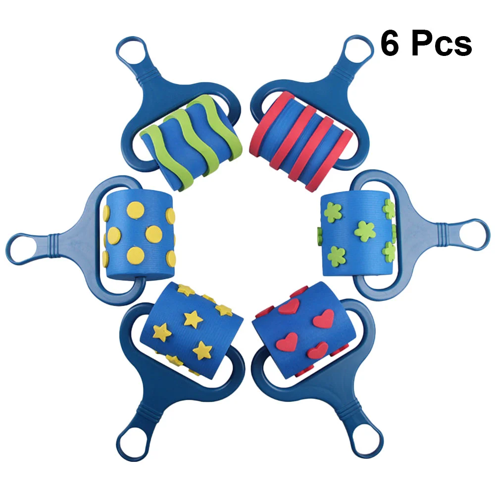 페인트 롤러 브러시,  어린이 드로잉 롤러 씰, 포켓 페인팅 스탬프, 6 개