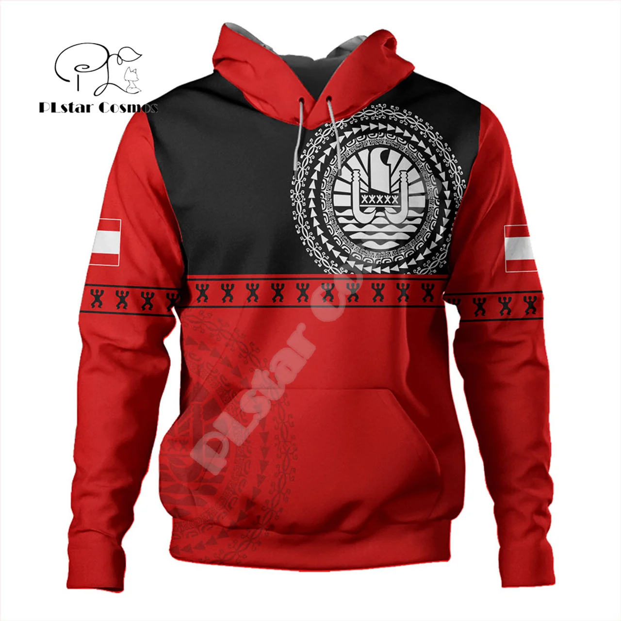 Custom Name French Polynesia Tahiti Country Flag Tribal Hibiscus Tattoo Retro 3DPrint Pullover Harajuku Casual Hoodies Jacket V7