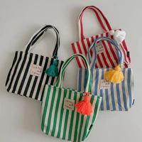 Children's Striped Bag Baby Outer Travel One Shoulder Crossbody Bag Fashion Solid Color Child Baby Change Handbags 1