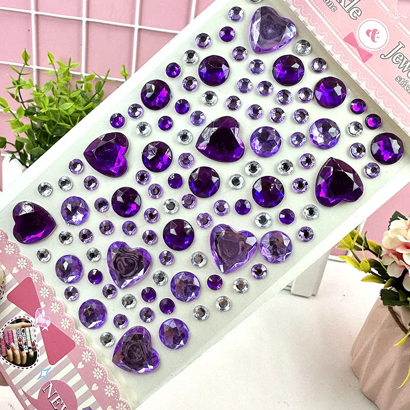 60/180/300Pcs Sticker Earrings 3D Gems Stickers Glitter Sparkle