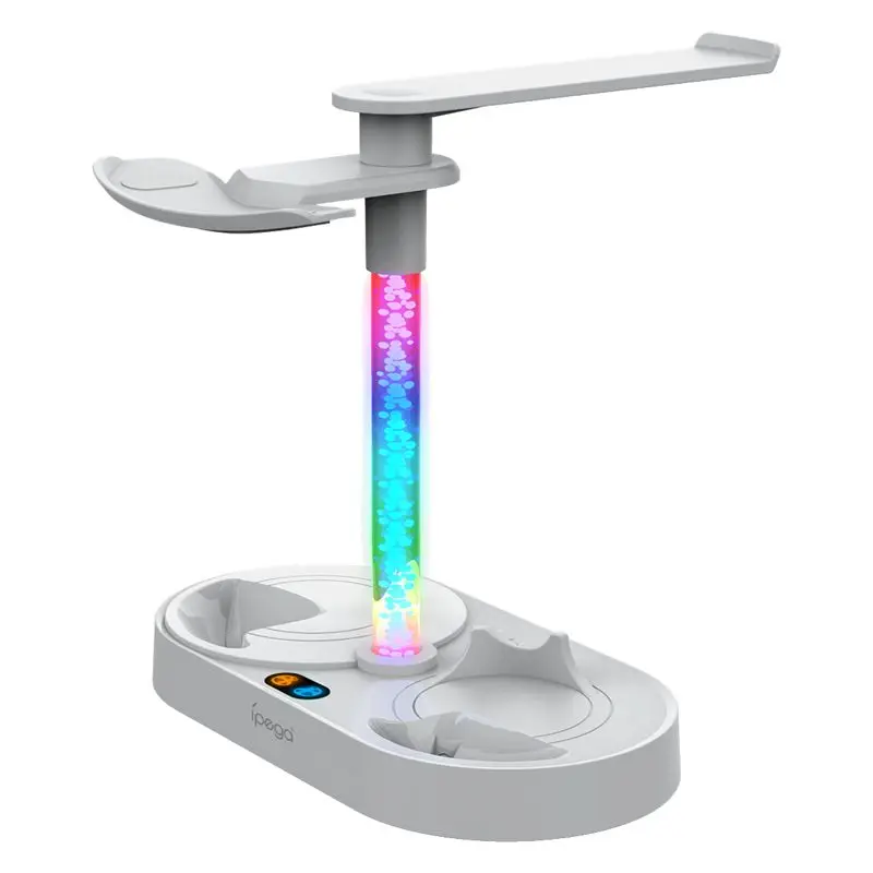 PS VR2용 DT60 마그네틱 레인보우 충전 스탠드, 다채로운 RGB 조명 헤드셋 디스플레이 스탠드