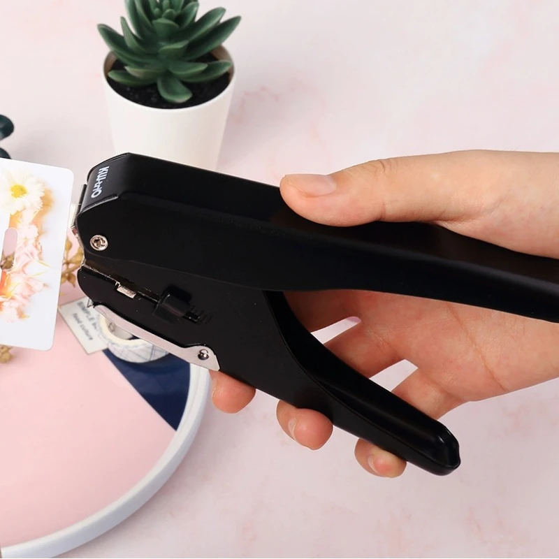 KW-triO 1-Hole 10 Sheet Capacity Hole Punch Heavy-Duty Slot Metal Single Hole Puncher for ID Card PVC Photo Slot and Paper paper punch hole punching tools