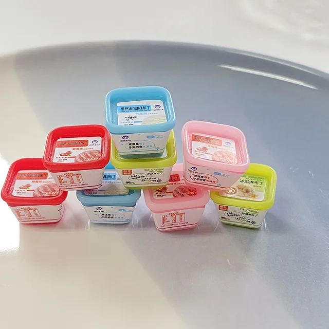 10Pcs Mini Cute Simulation Ice Cream Box kawaii Cabochons for Phone Case Decoration DIY Jewelry Making Accessories
