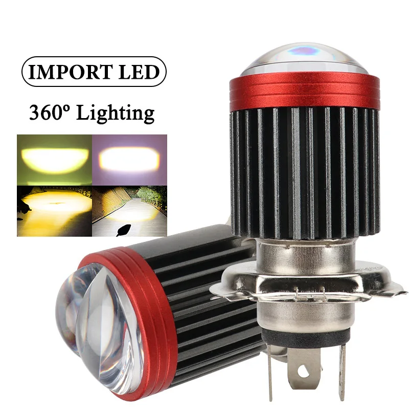 Lampadina LED Per Moto BA20D H6 6000K Bianco - Plug And Play Con Fascio Abbagliante E Anabbagliante