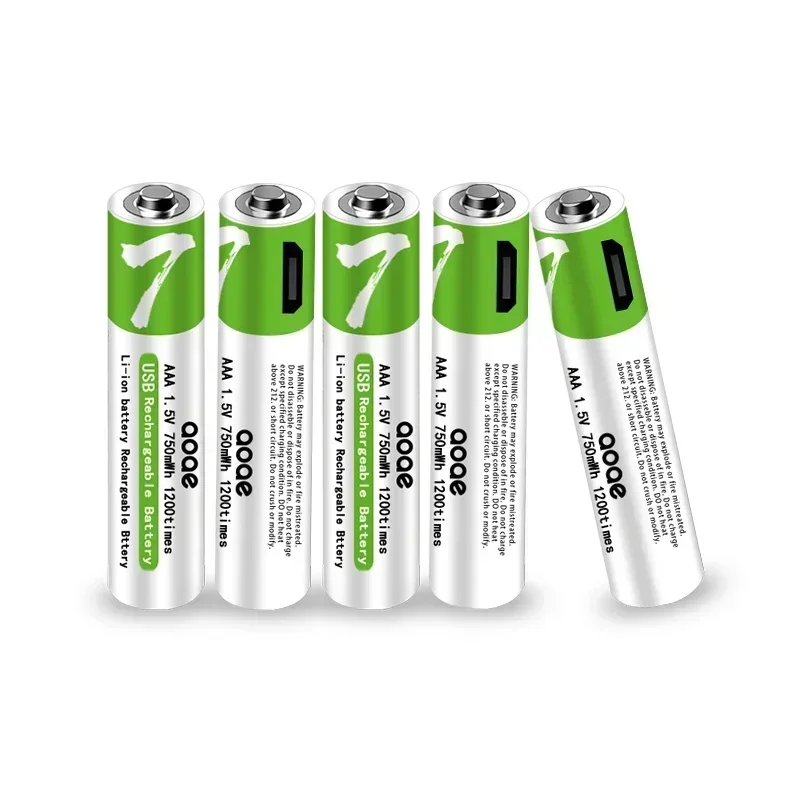 리모컨 무선 마우스 장난감용 USB 충전식 리튬 이온 배터리, C타입 케이블 충전기, 대용량, 1.5V, AAA, 750mAh, 신제품