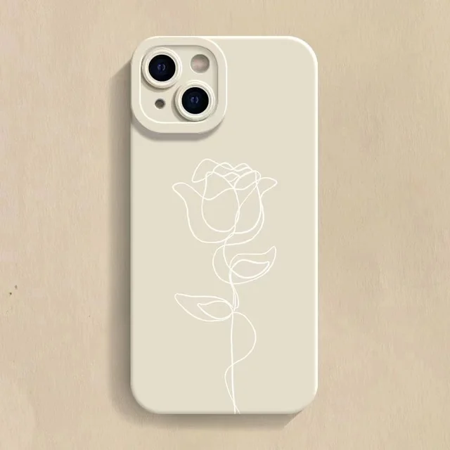 Hot Line rose Silicone Phone Case for IPhone 16 15 14 13 12 11 Pro Max Mini X XS Max XR 7 8 Plus SE Soft Matte Shockproof Cover - Image 2