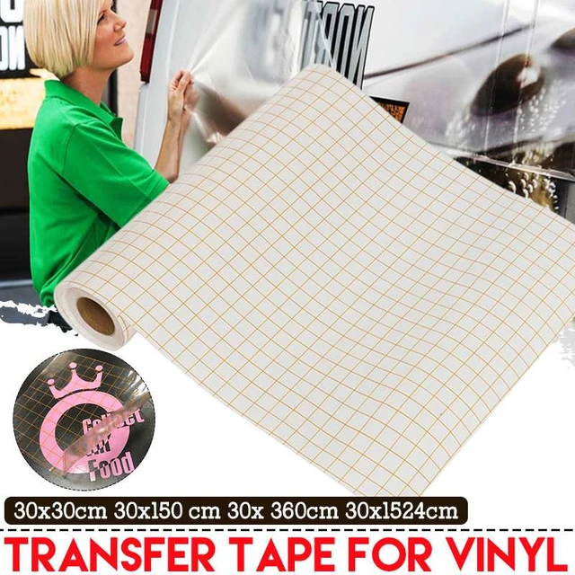 Transparent Vinyl Tape with Self-Adhesive. (1 inch x 50 ft, Red)