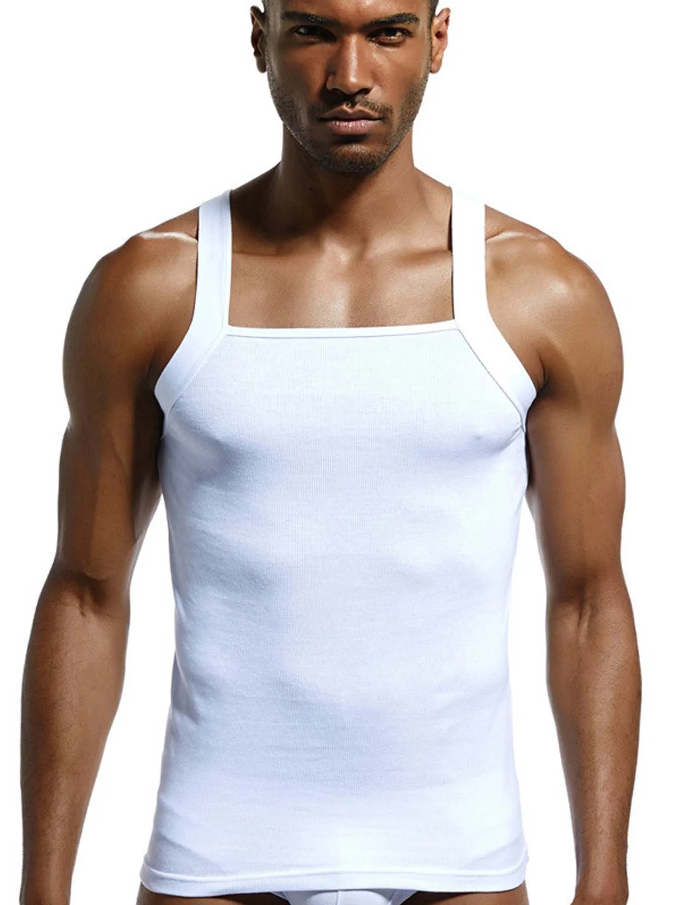 Herrenmode Weste Baumwolle Enges Tank Top Home Schlafen Einfarbig Sexy Asiatische Größe Lässig Ärmelloses Kleidungsstück Bodybuilding_voghion.com